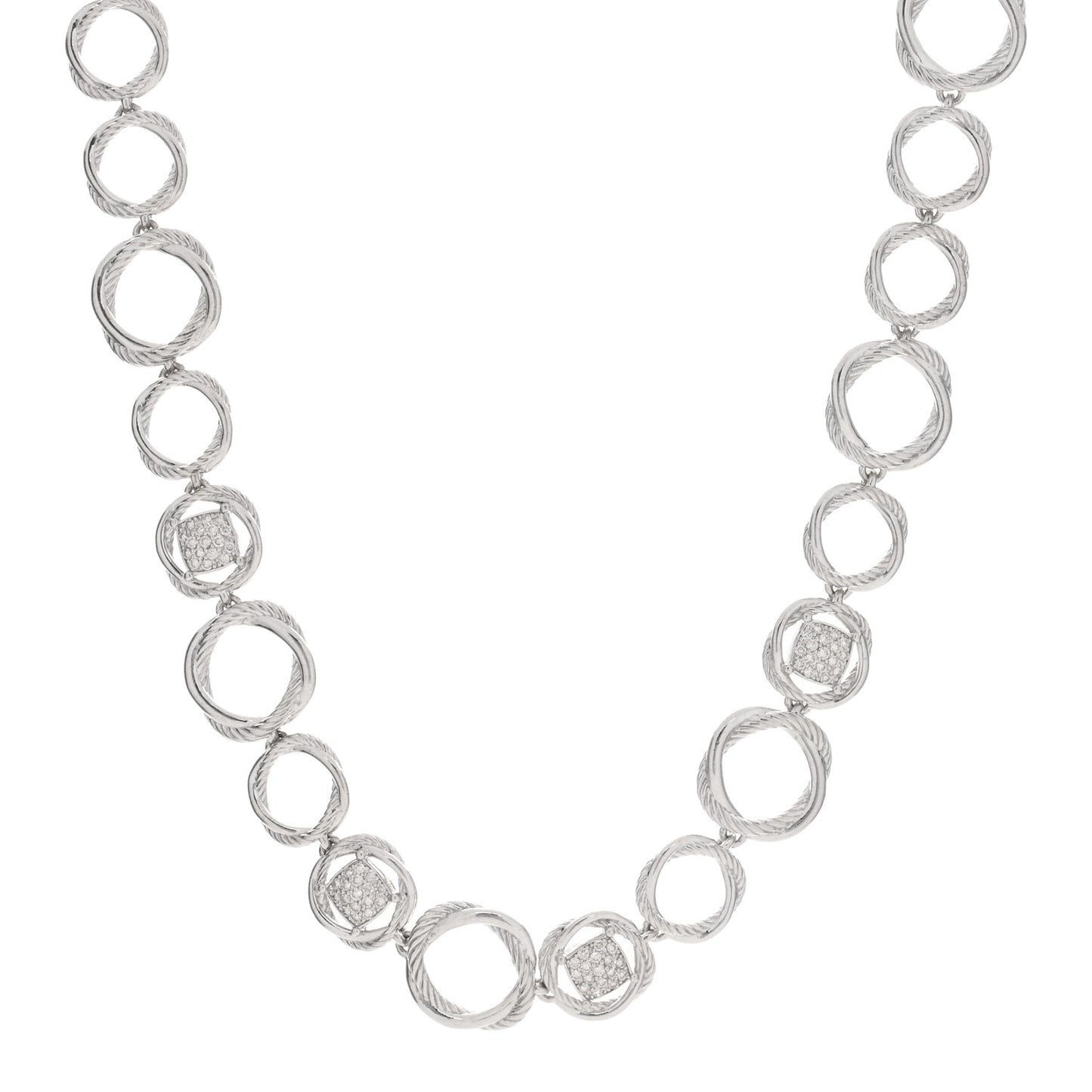 Sterling Silver Diamond Infinity Link Necklace