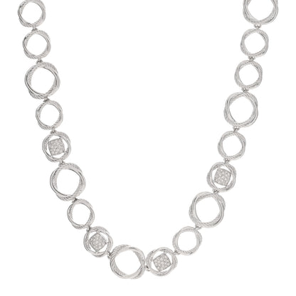 David Yurman Sterling Silver Diamond Infinity Link Necklace 1 of 3