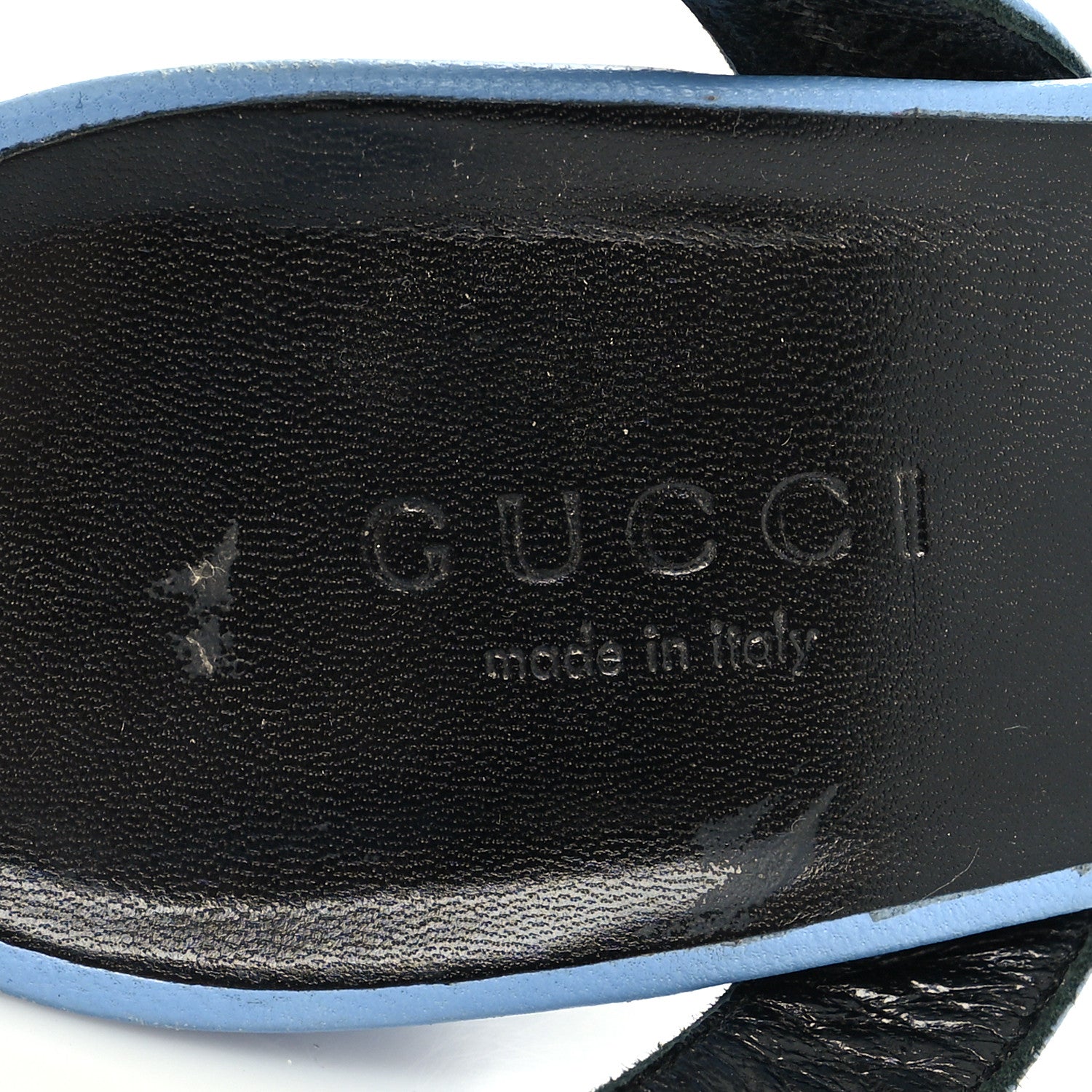 Gucci Malaga Kid Studded Leila Ankle Strap Platform Sandals 36.5 Blue 7 of 8