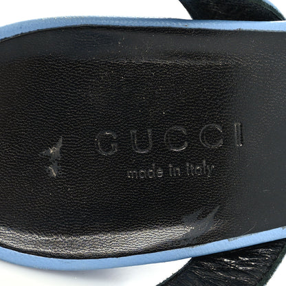 Gucci Malaga Kid Studded Leila Ankle Strap Platform Sandals 36.5 Blue 7 of 8