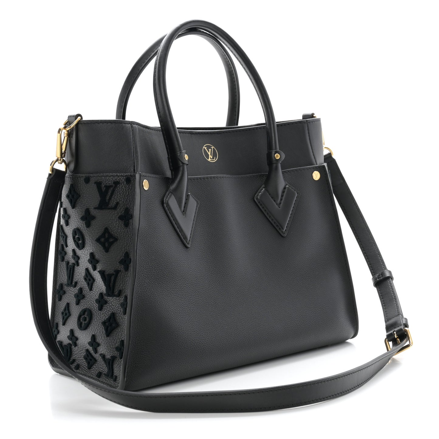 Calfskin Monogram Tufting On My Side Black