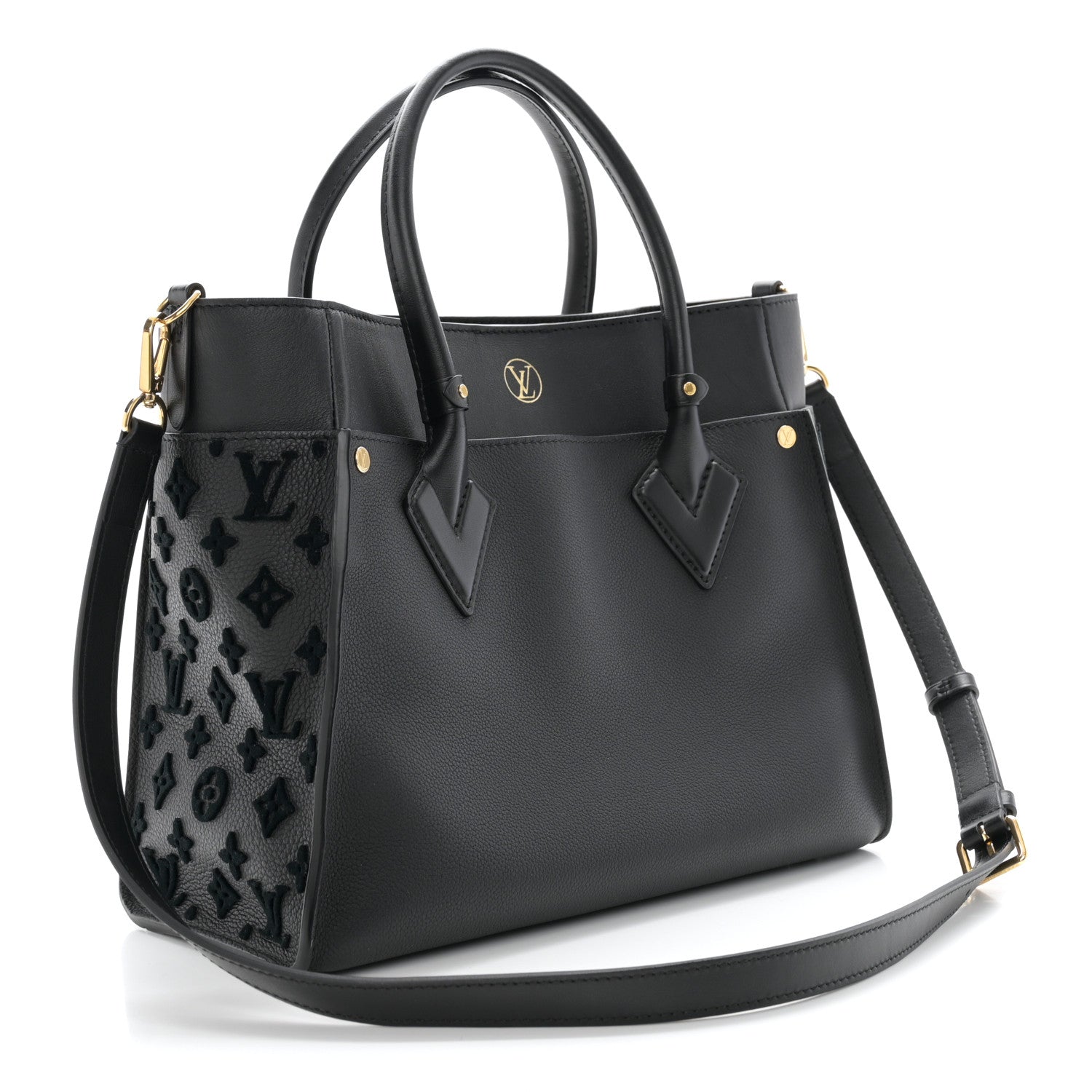 Louis Vuitton Calfskin Monogram Tufting On My Side Black 3 of 9