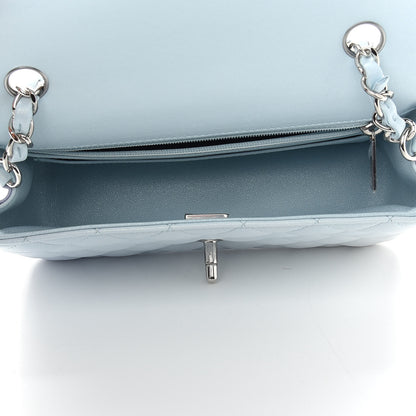 Chanel Perforated Lambskin Quilted Mini Rectangular Flap Light Blue Light Purple White 5 of 9