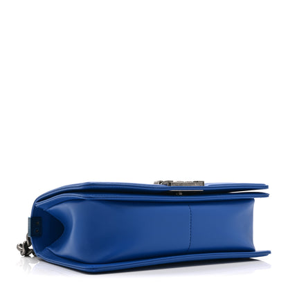 Chanel Lambskin Chevron Quilted Medium Boy Flap Blue 4 of 10