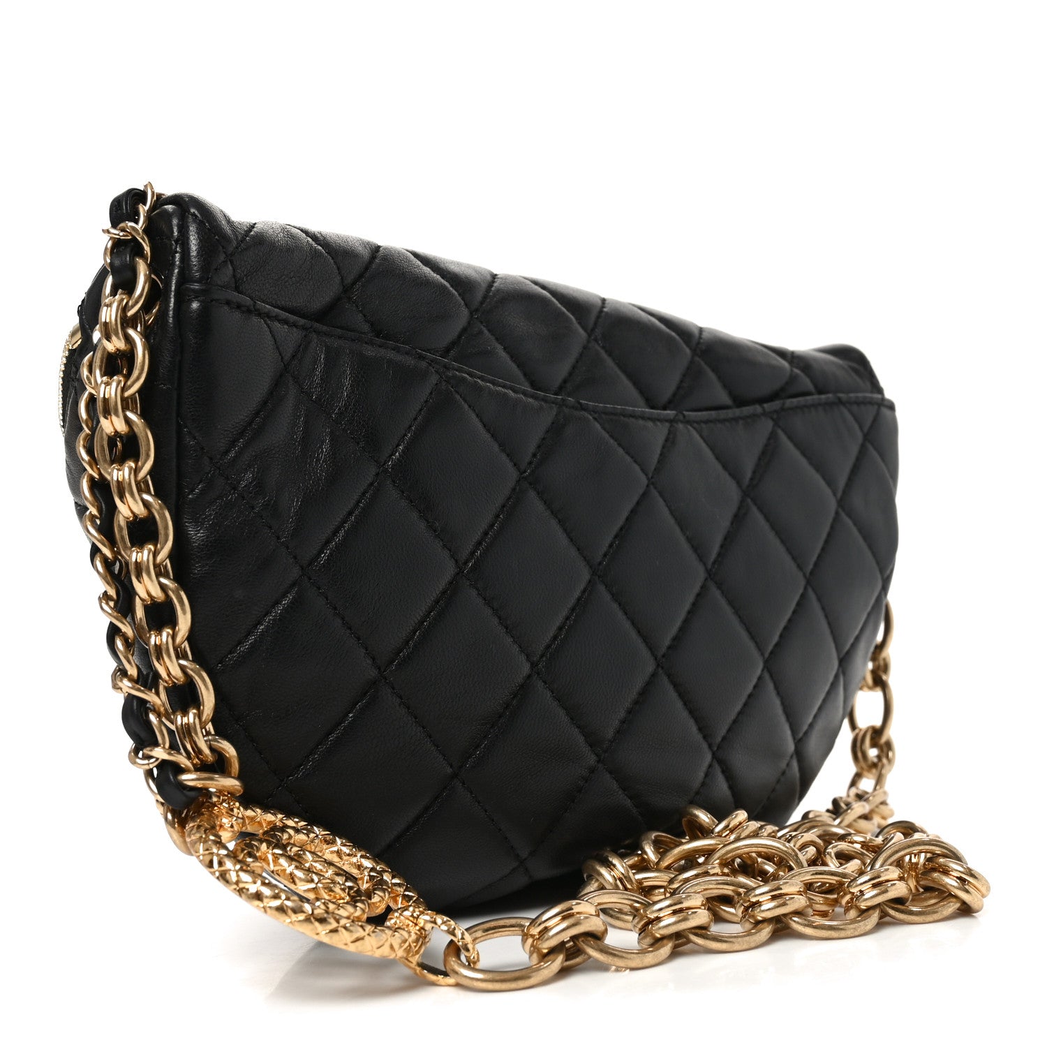 Chanel Lambskin Pearl Quilted CC Belt Bag Black 3 of 10