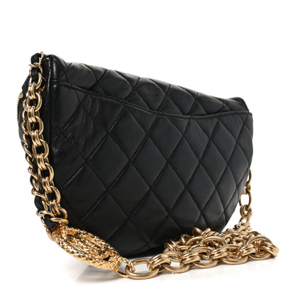 Chanel Lambskin Pearl Quilted CC Belt Bag Black 3 of 10