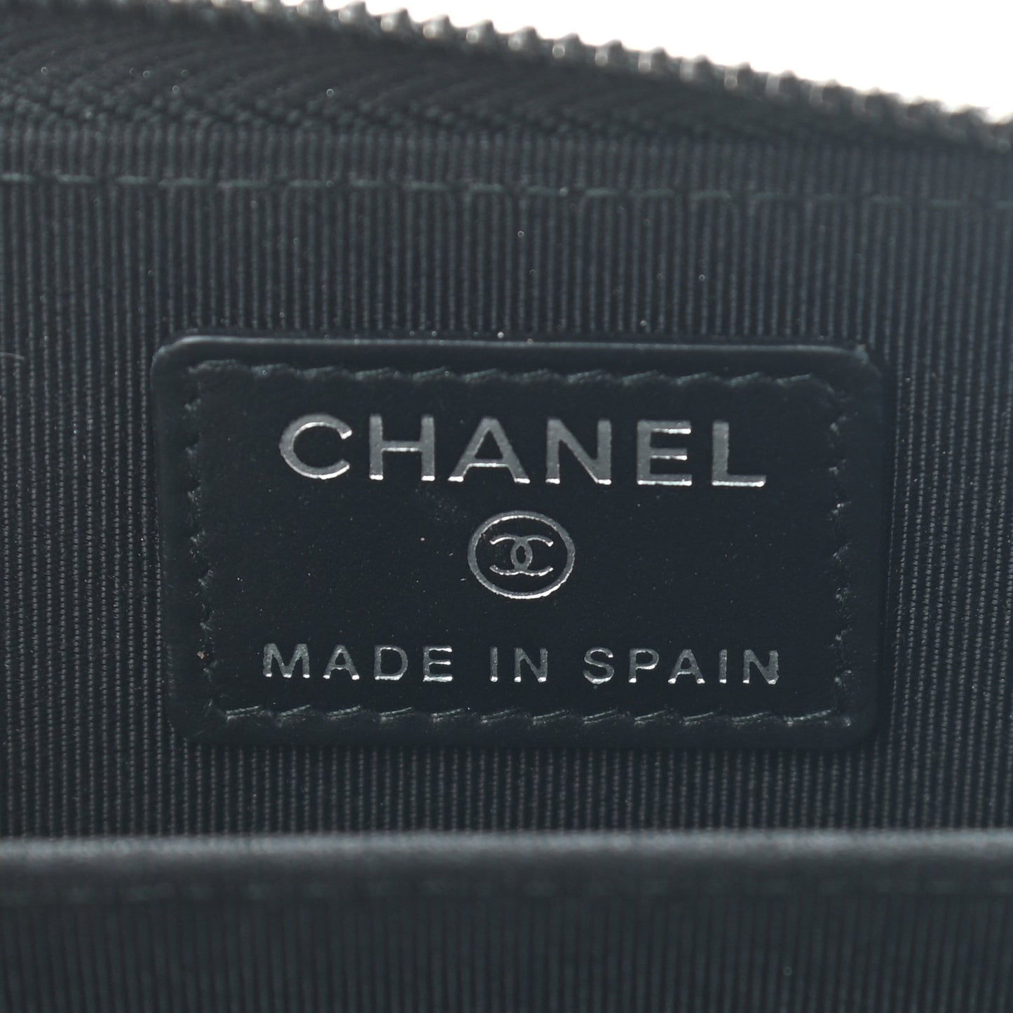 Aged Calfskin Quilted Zip Coin Purse So Black