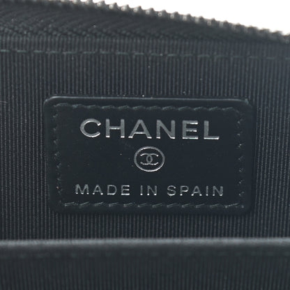 Chanel Aged Calfskin Quilted Zip Coin Purse So Black 6 of 7