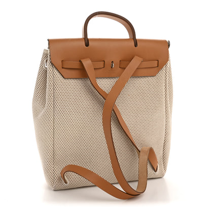 Hermes Vache Hunter Criss Viking Herbag a Dos Retourne Backpack Ecru Beige Naturel 3 of 12