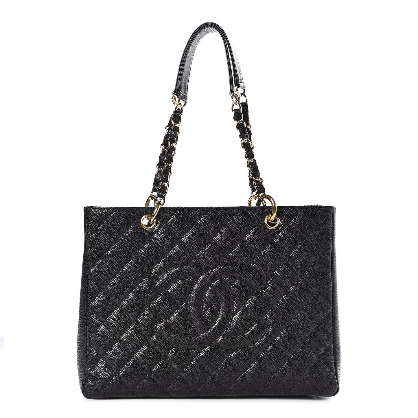 Caviar Quilted Grand Shopping Tote GST Black