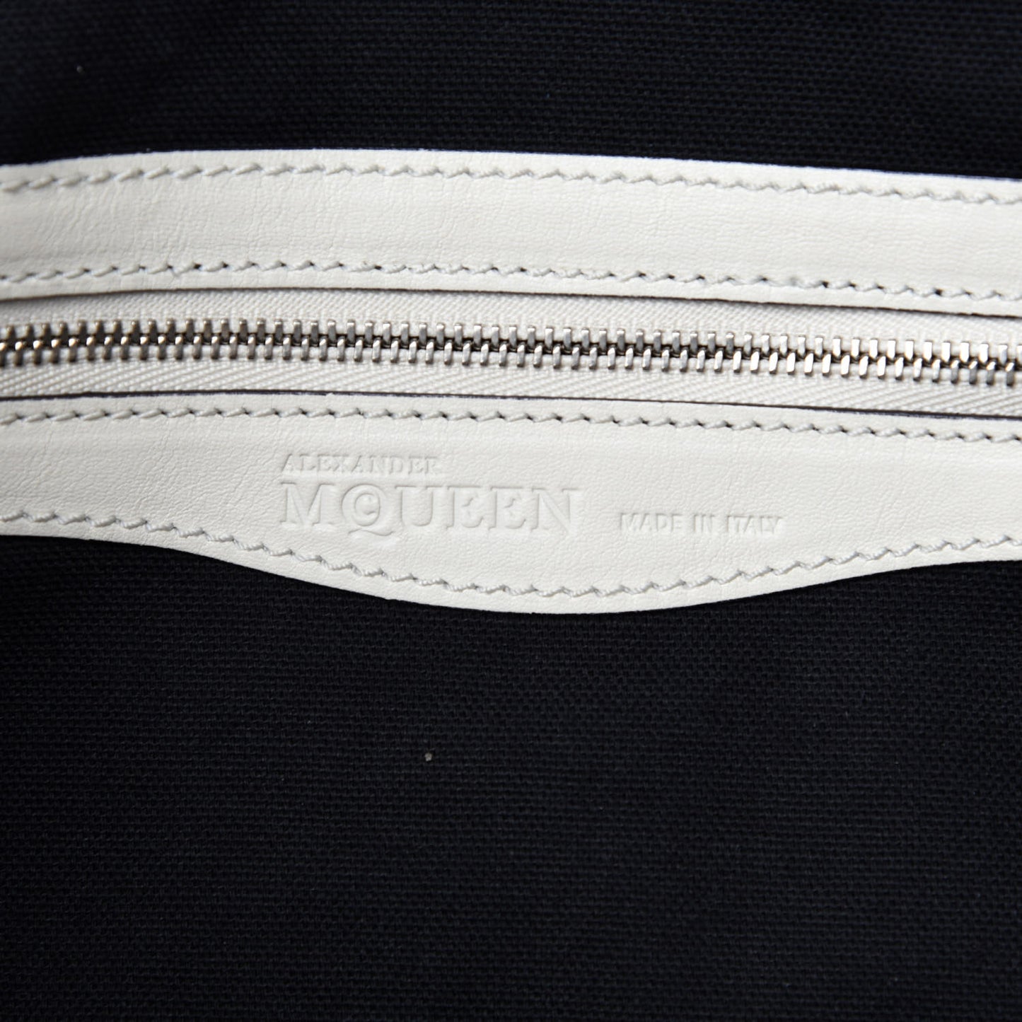 Calfskin Whipstitch Folk Tote White