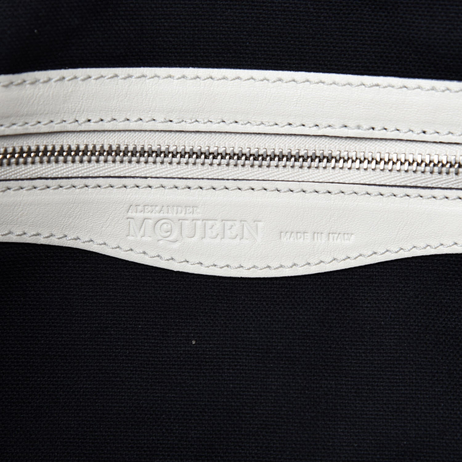 Alexander McQueen Calfskin Whipstitch Folk Tote White 21 of 22