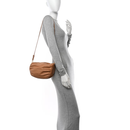 Loewe Lambskin Pleated Bracelet Pouch Shoulder Bag Warm Desert 2 of 9