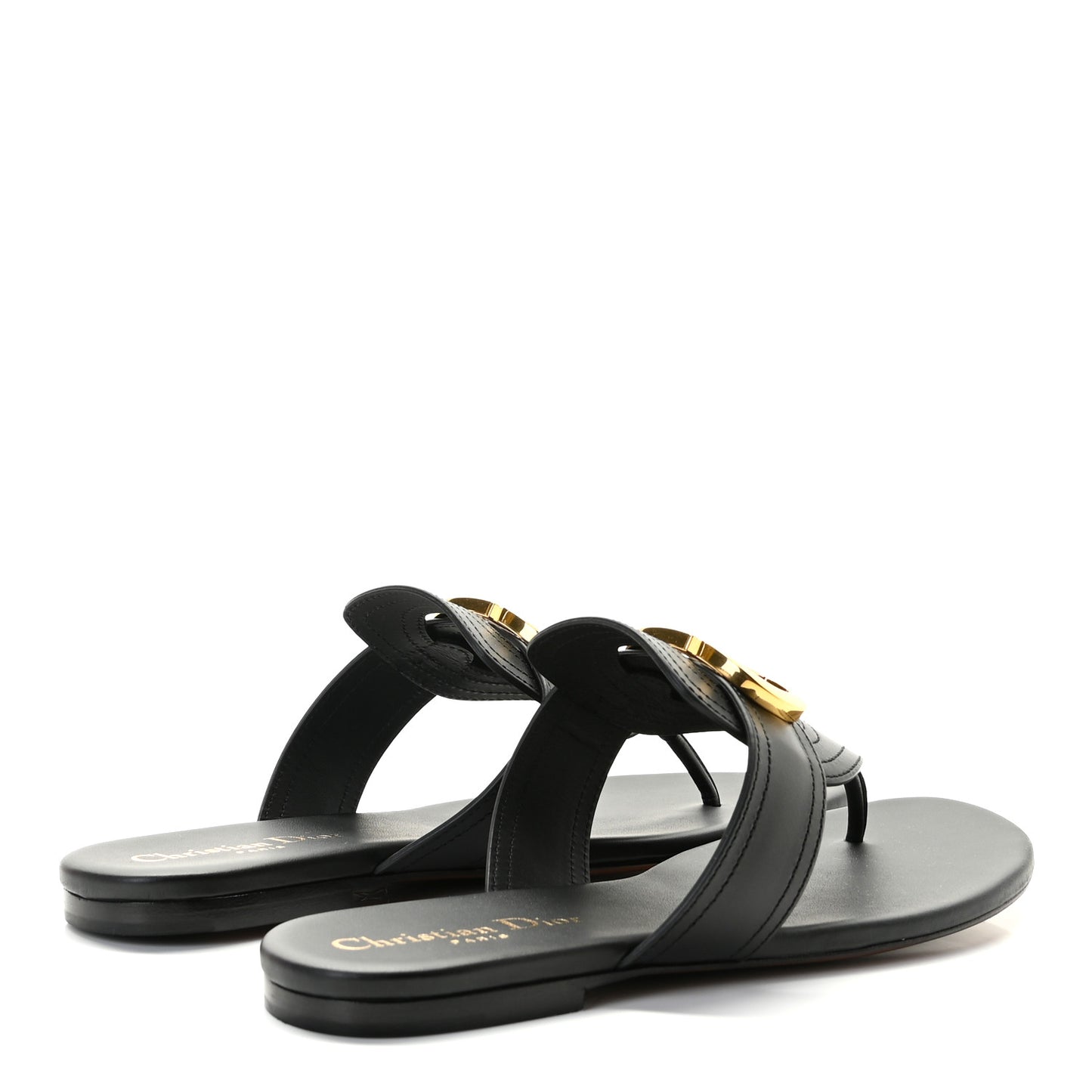 Calfskin 30 Montaigne Thong Sandals 35.5 Black