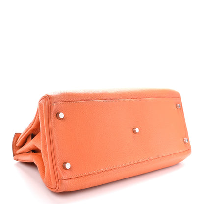 Hermes Taurillon Clemence Shoulder Kelly 40 Orange 4 of 14