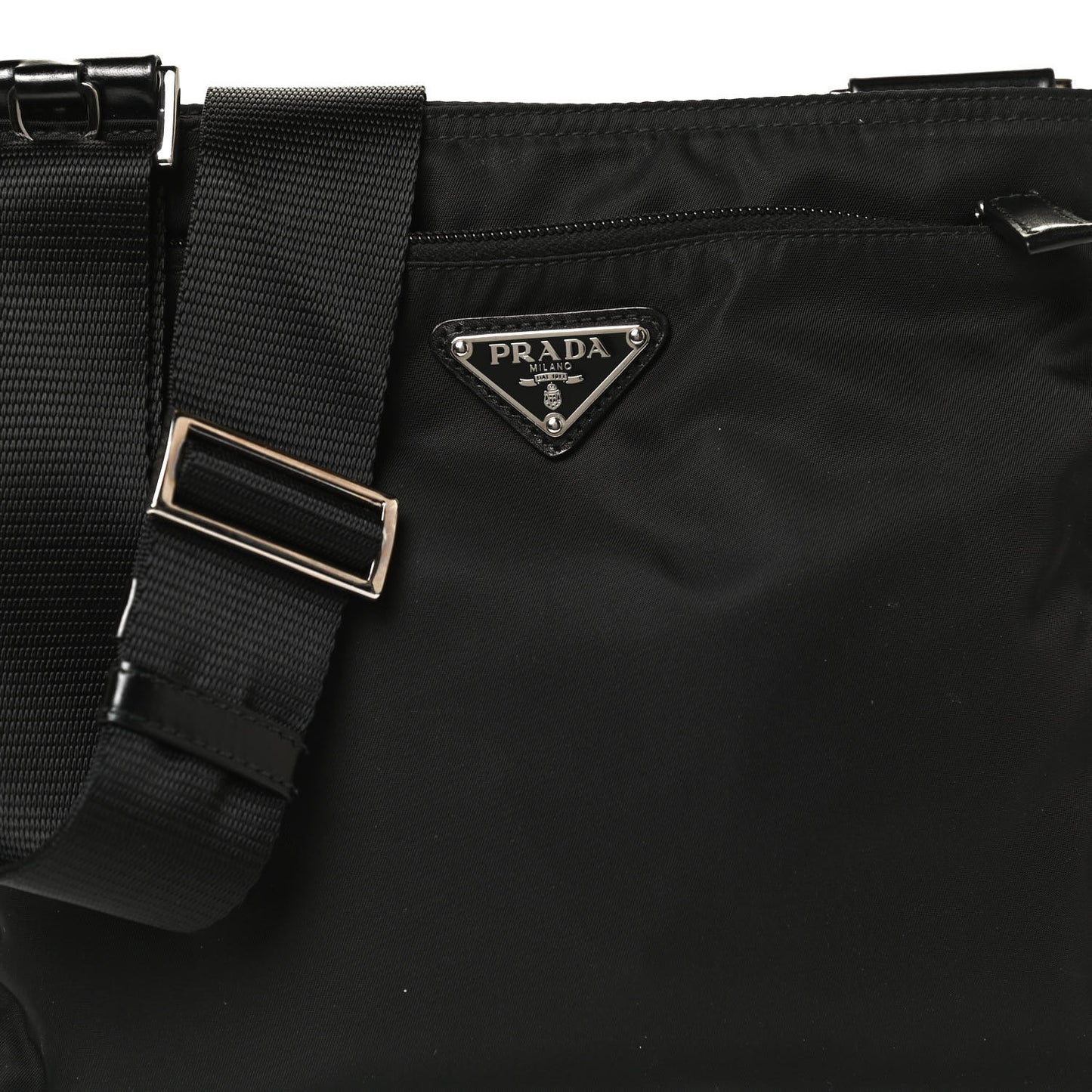 Nylon Vela Flat Messenger Bag Black