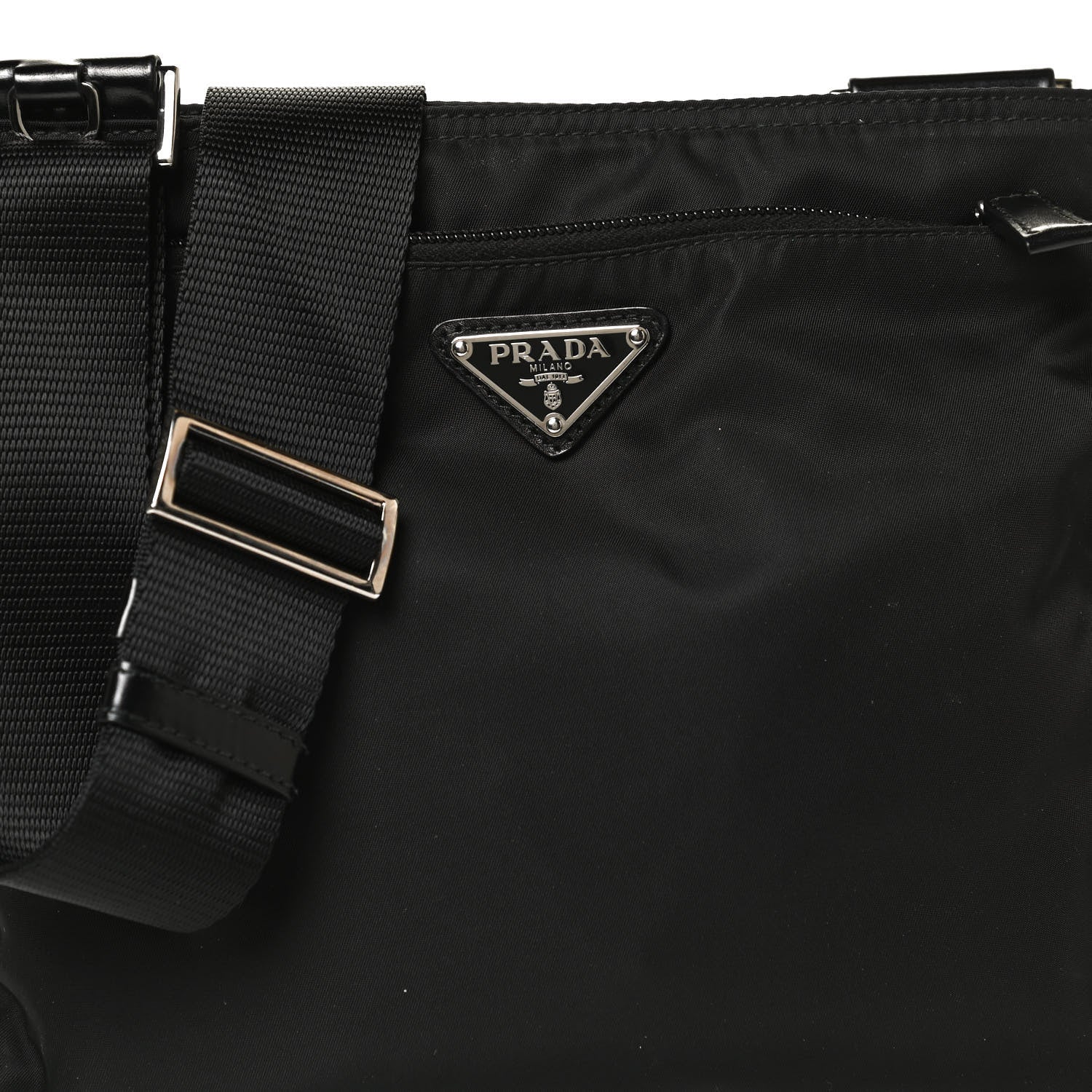Prada Nylon Vela Flat Messenger Bag Black 8 of 10