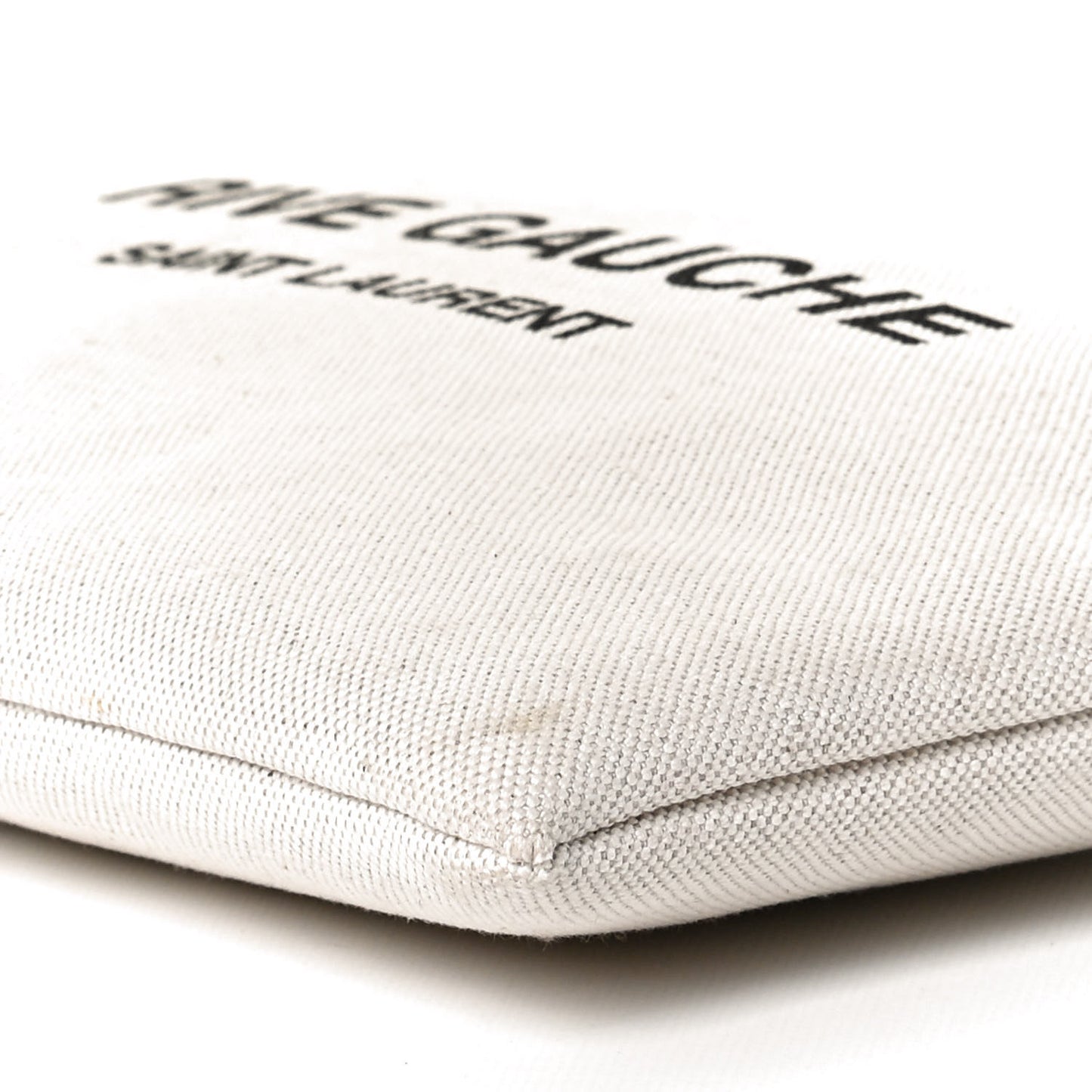 Linen Canvas Rive Gauche Zipped Pouch Optic White