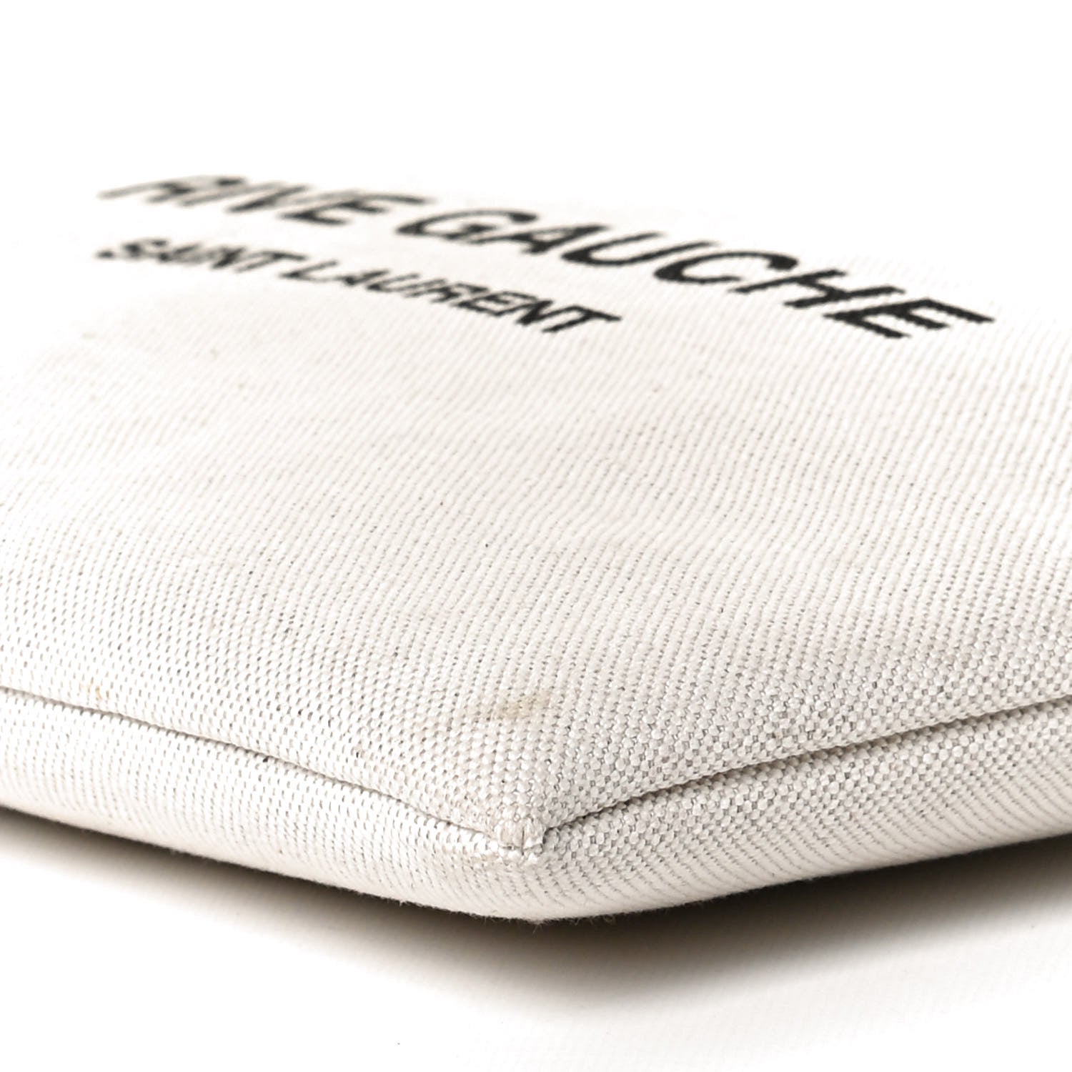 Saint Laurent Linen Canvas Rive Gauche Zipped Pouch Optic White 8 of 8