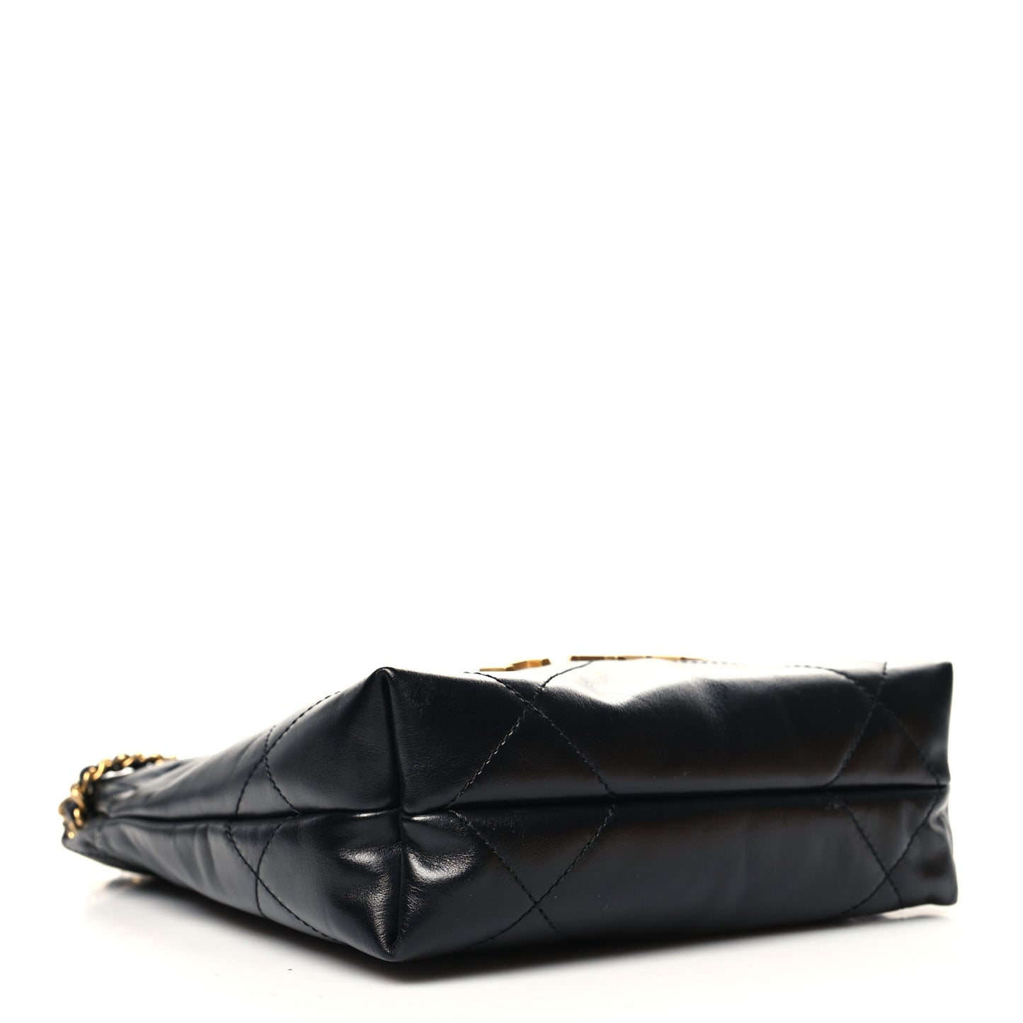 Shiny Calfskin Quilted Mini Chanel 22 Black