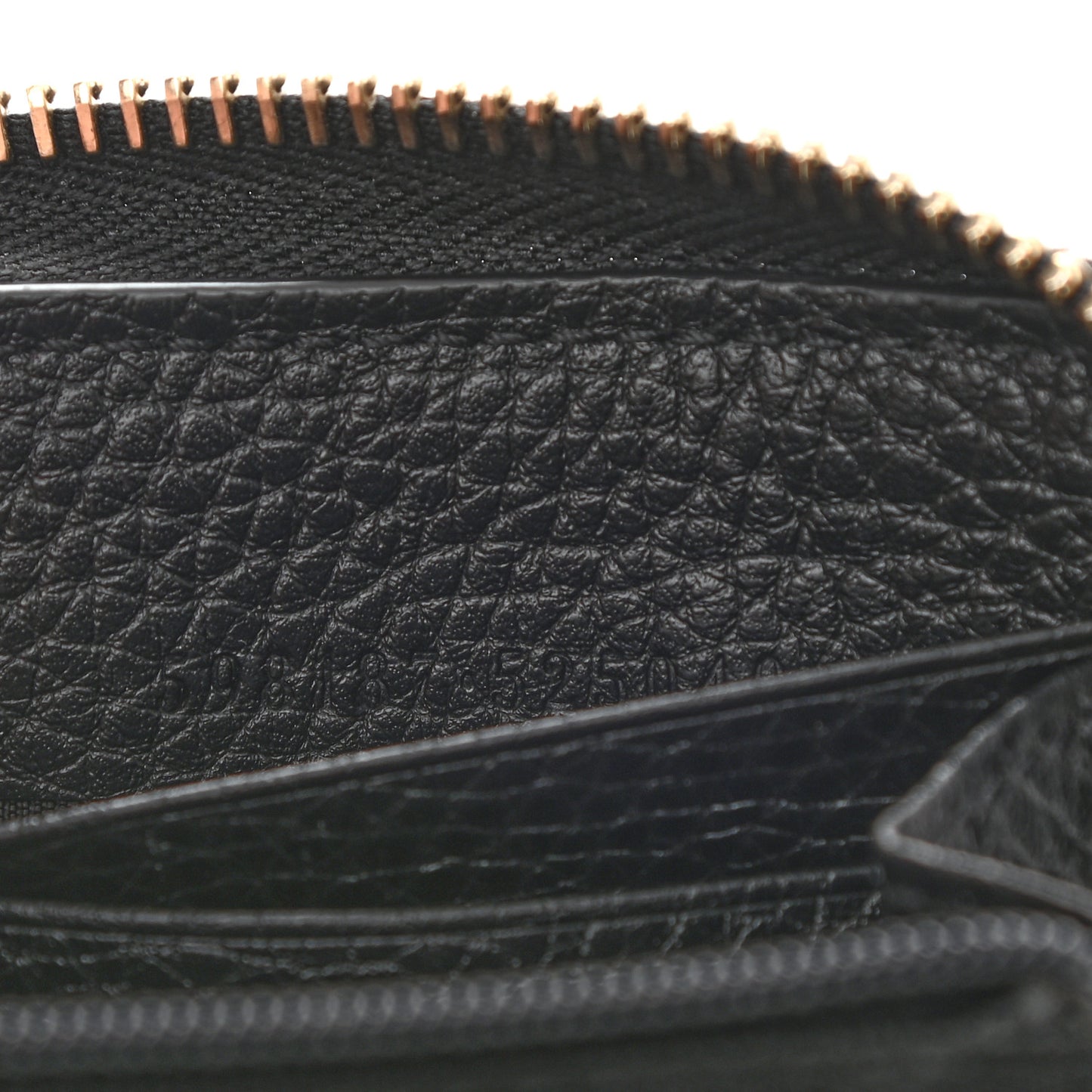 Pebbled Calfskin Soho Zip Around Wallet Black