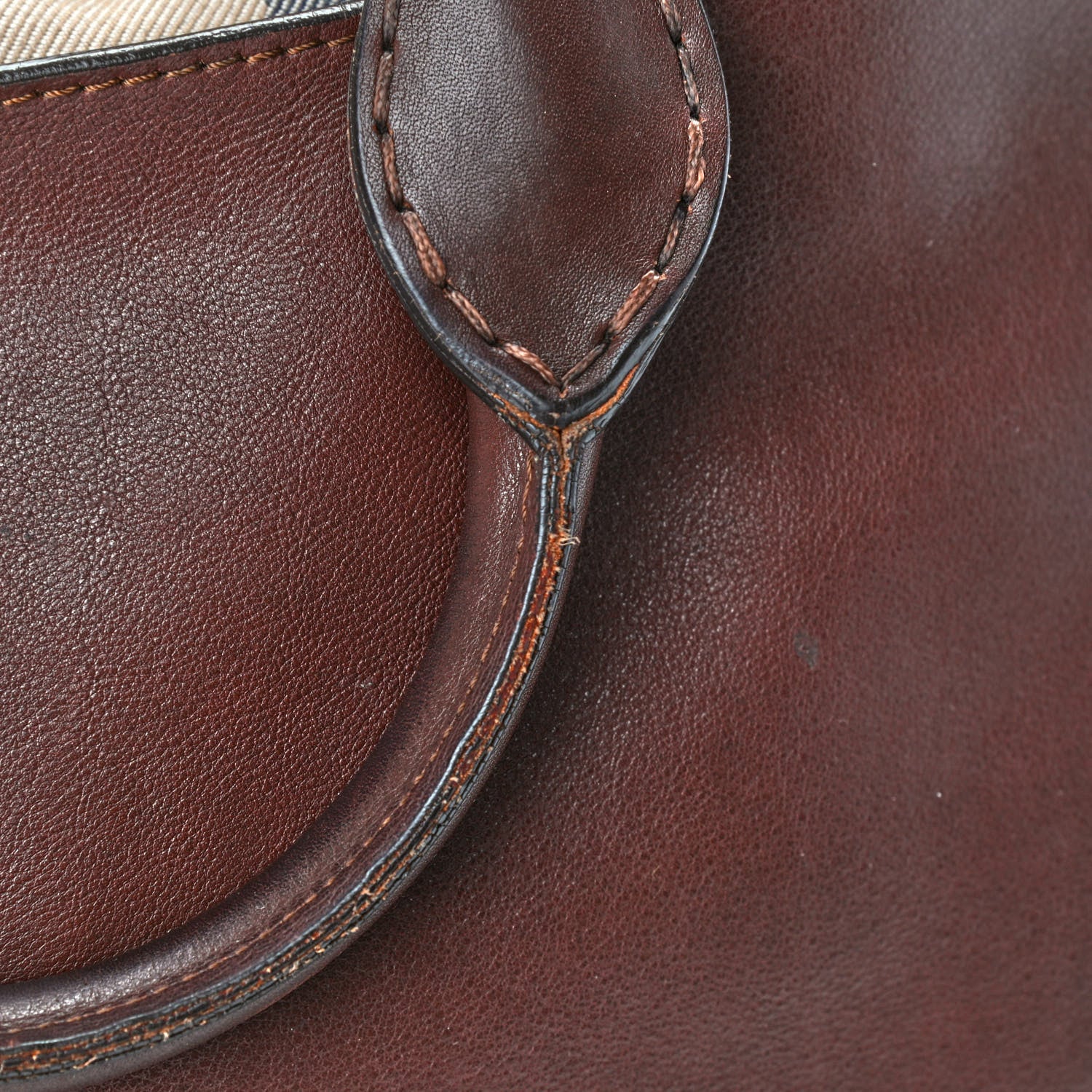 Burberry Soft Calfskin House Check Big Crush Tote Brown Ochre 21 of 21