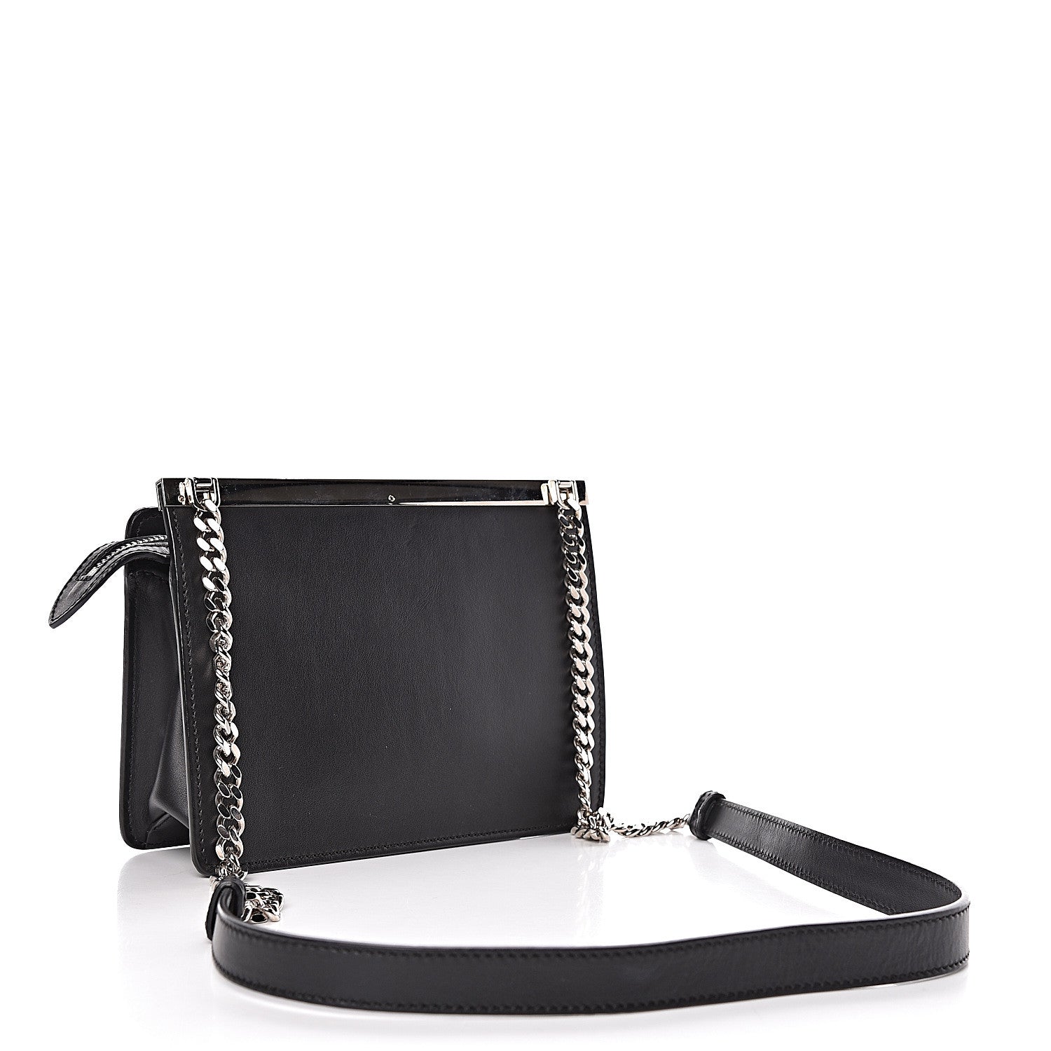 Fendi Vitello Demi Jour Studded Shoulder Bag Black 3 of 8