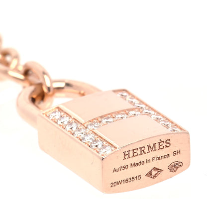 Hermes 18K Rose Gold Diamond Amulettes Cadenas Bracelet SH 4 of 5