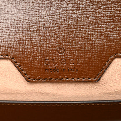 Gucci GG Supreme Monogram Azalea Calfskin Web Small Horsebit 1955 Crossbody Bag Beige Ebony Brown Sugar 6 of 14