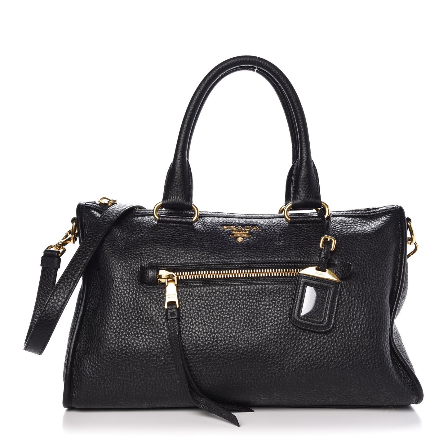 Vitello Daino Shopping Satchel Black