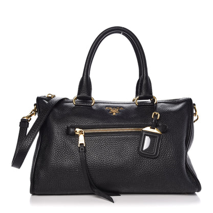 Prada Vitello Daino Shopping Satchel Black 1 of 8