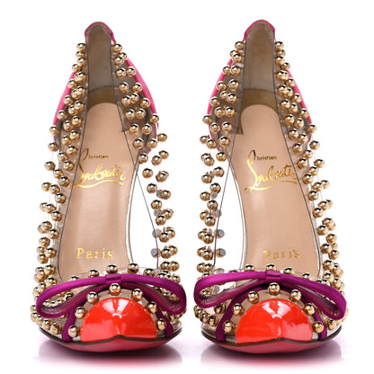 Christian Louboutin Veau Velours Patent PVC Follies Spikes 120 Pumps 37.5 Multicolor 2 of 7