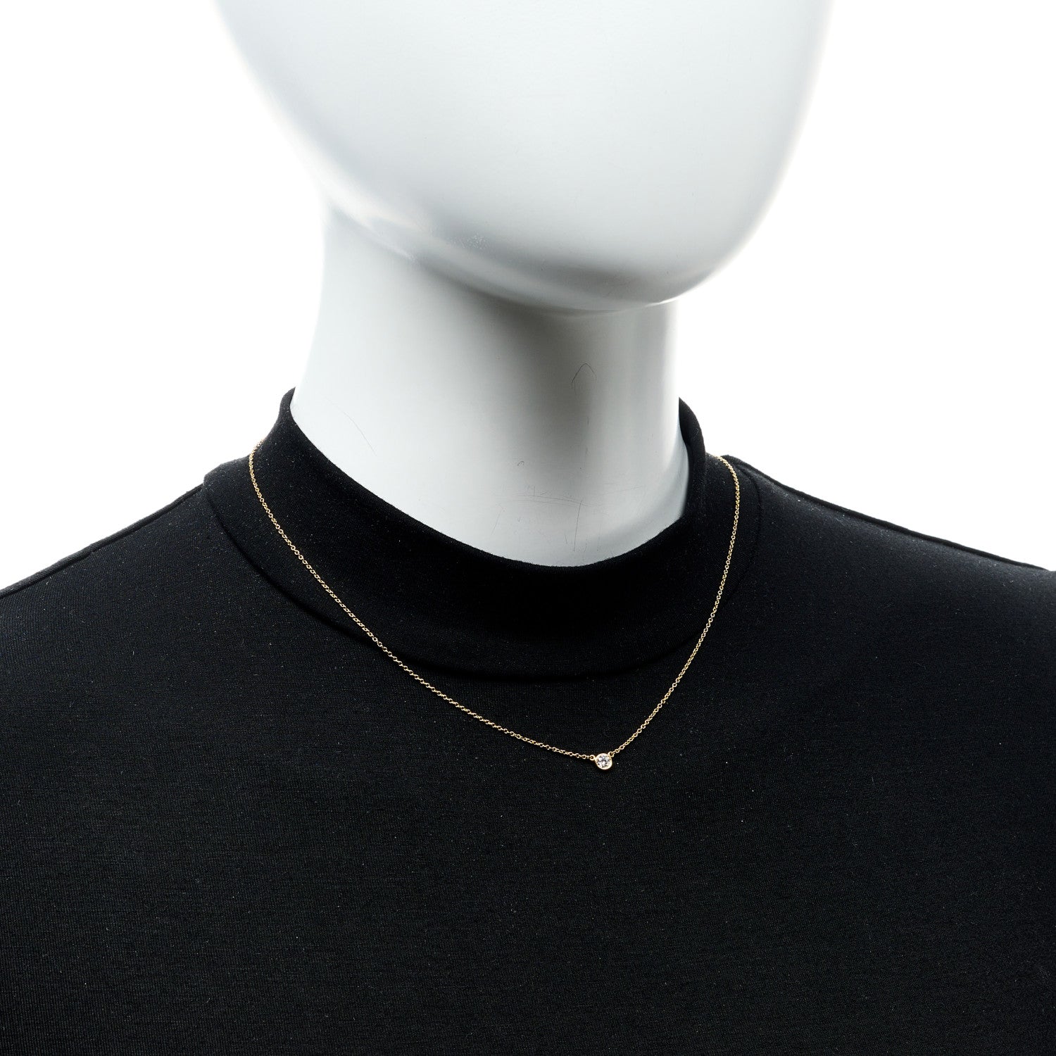 Tiffany 18K Yellow Gold Diamond .14ct Elsa Peretti Diamonds by the Yard Pendant Necklace 2 of 5
