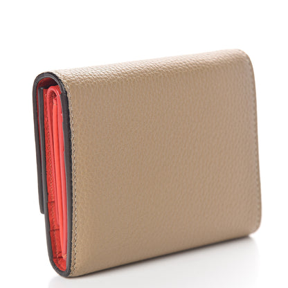 Celine Drummed Calfskin Small Multifunction Folded Wallet Dune 2 of 6