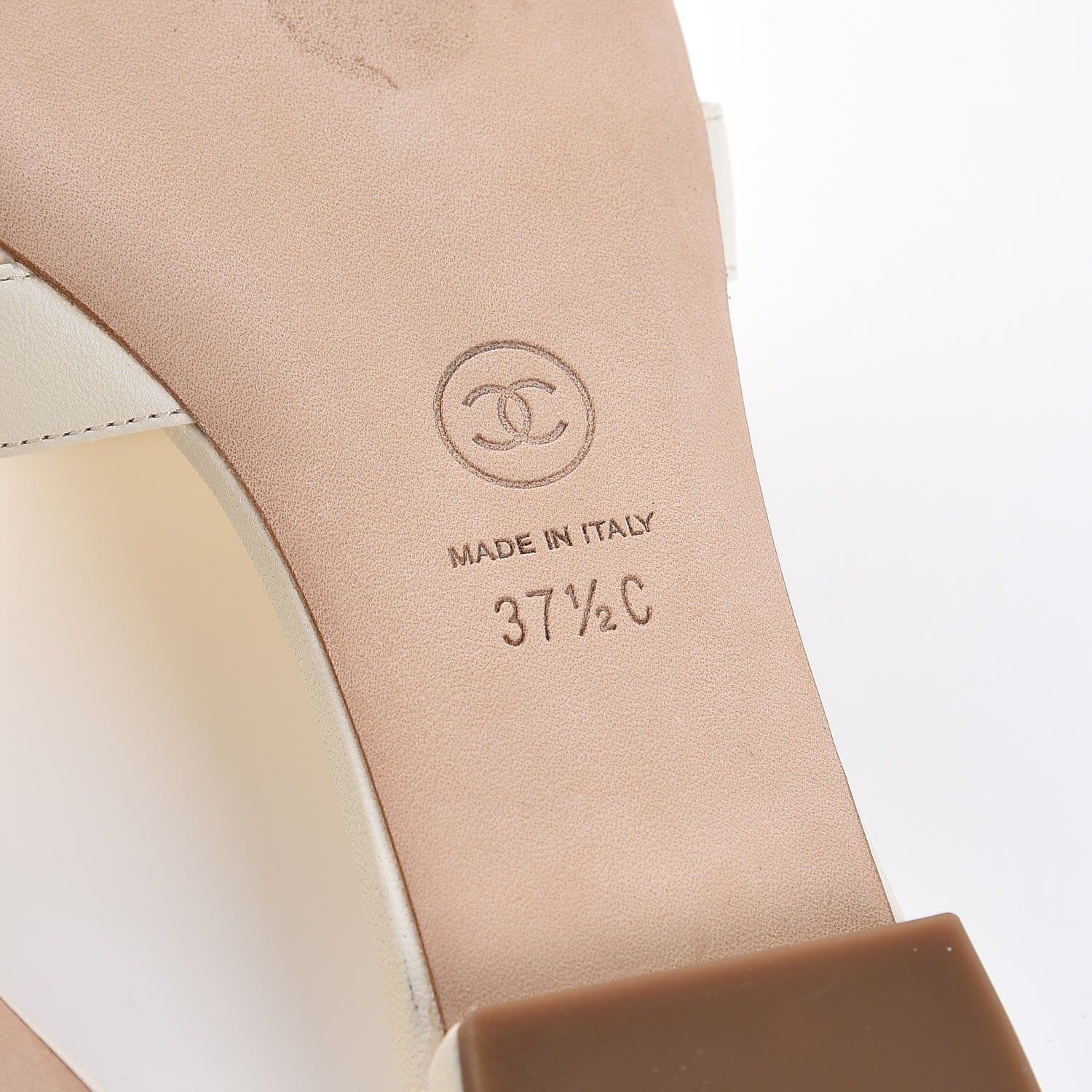 Chanel Lambskin Camellia Sandals 37.5 White 8 of 12