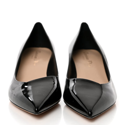 Christian Dior Patent Pointed Toe Low Heel Uniform Pumps 37 Black 2 of 8