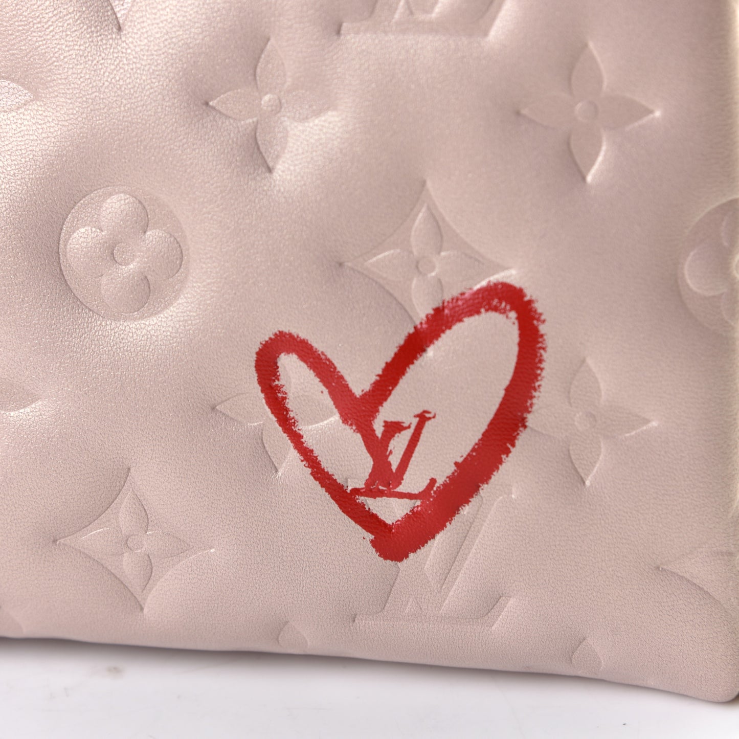 Lambskin Embossed Monogram Fall In Love Coussin PM Dragée Light Pink