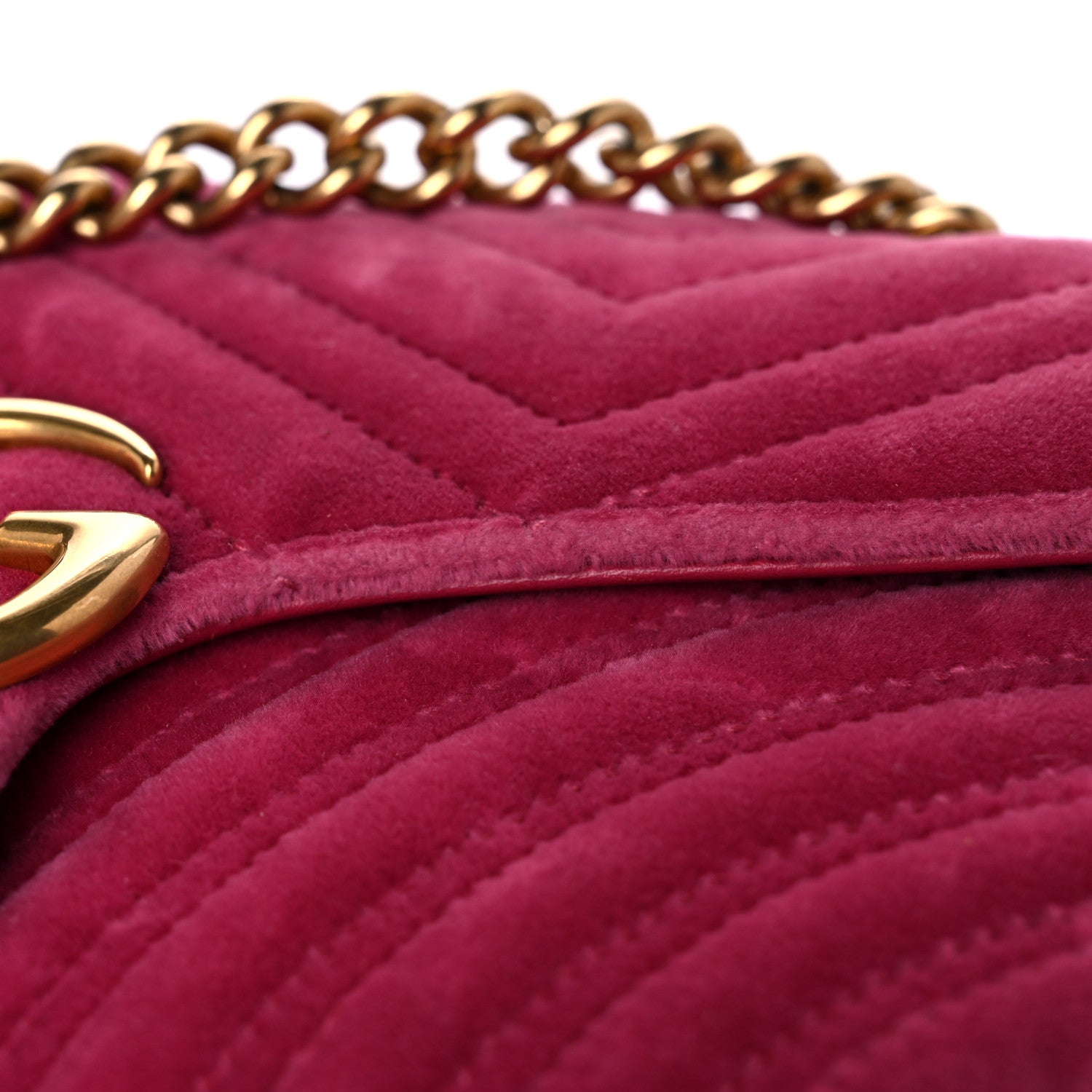 Gucci Velvet Matelasse Small GG Marmont Shoulder Bag Light Raspberry Rose 18 of 20