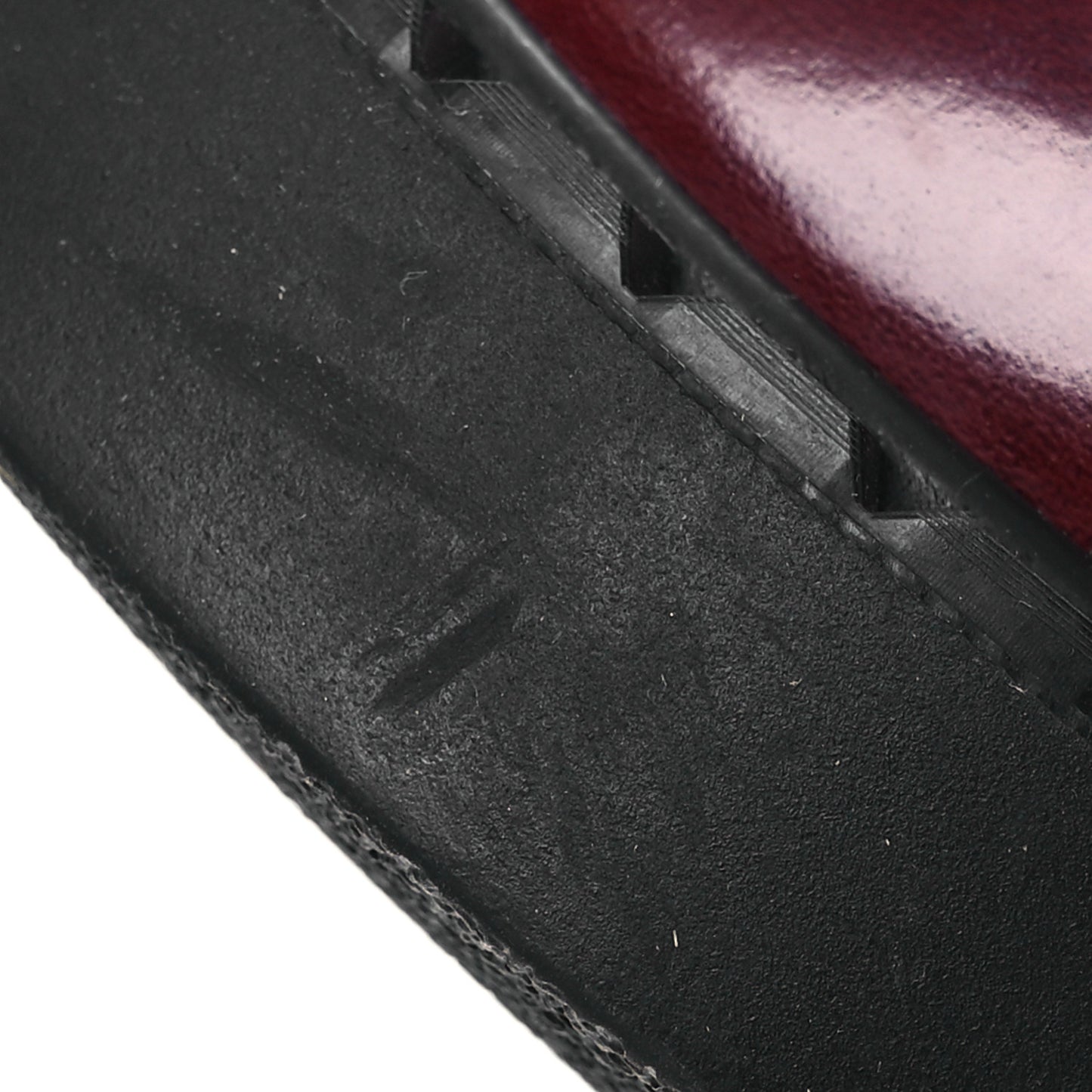 Brushed Calfskin Metal Triangle Logo 50mm Loafers 38.5 Porpora Fume