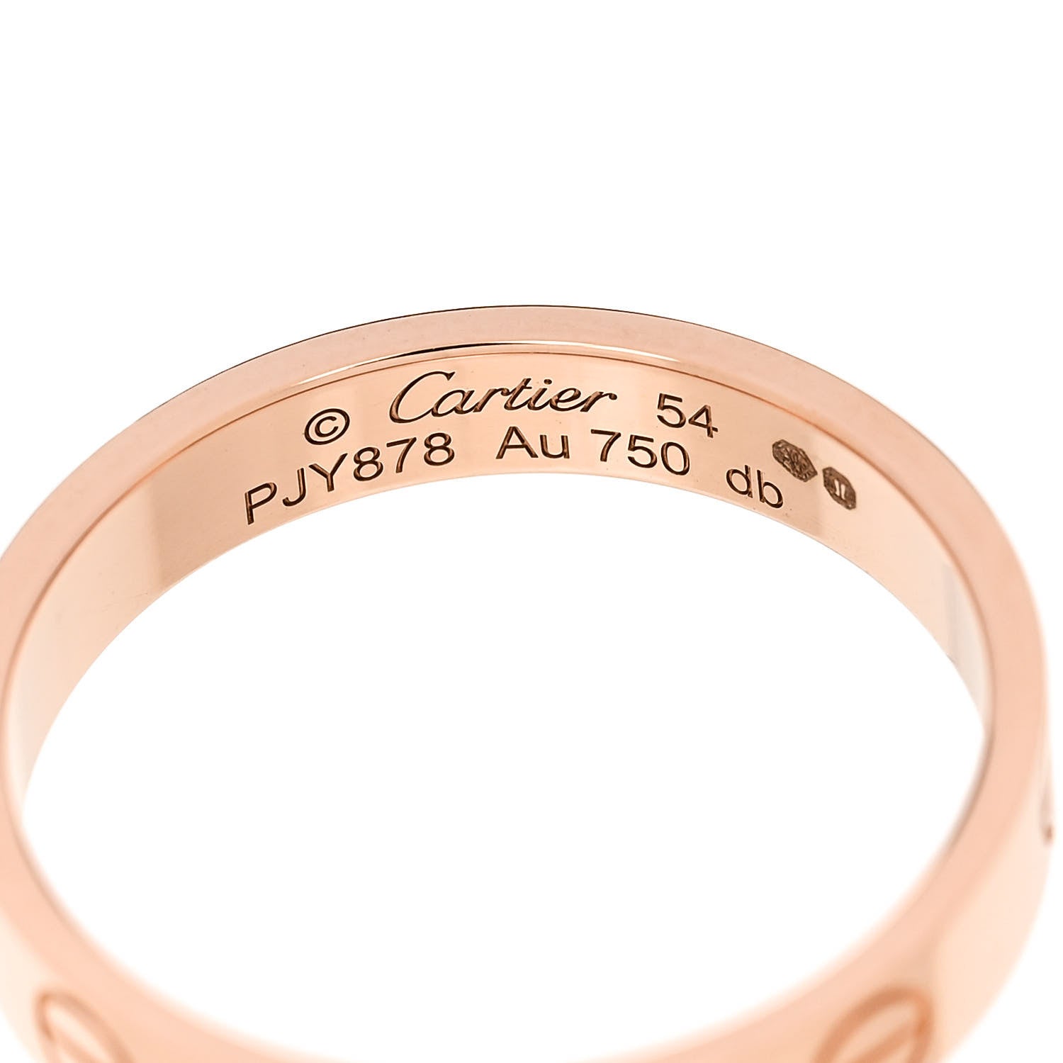Cartier 18K Pink Gold 3.5mm LOVE Wedding Band Ring 54 6.75 4 of 5