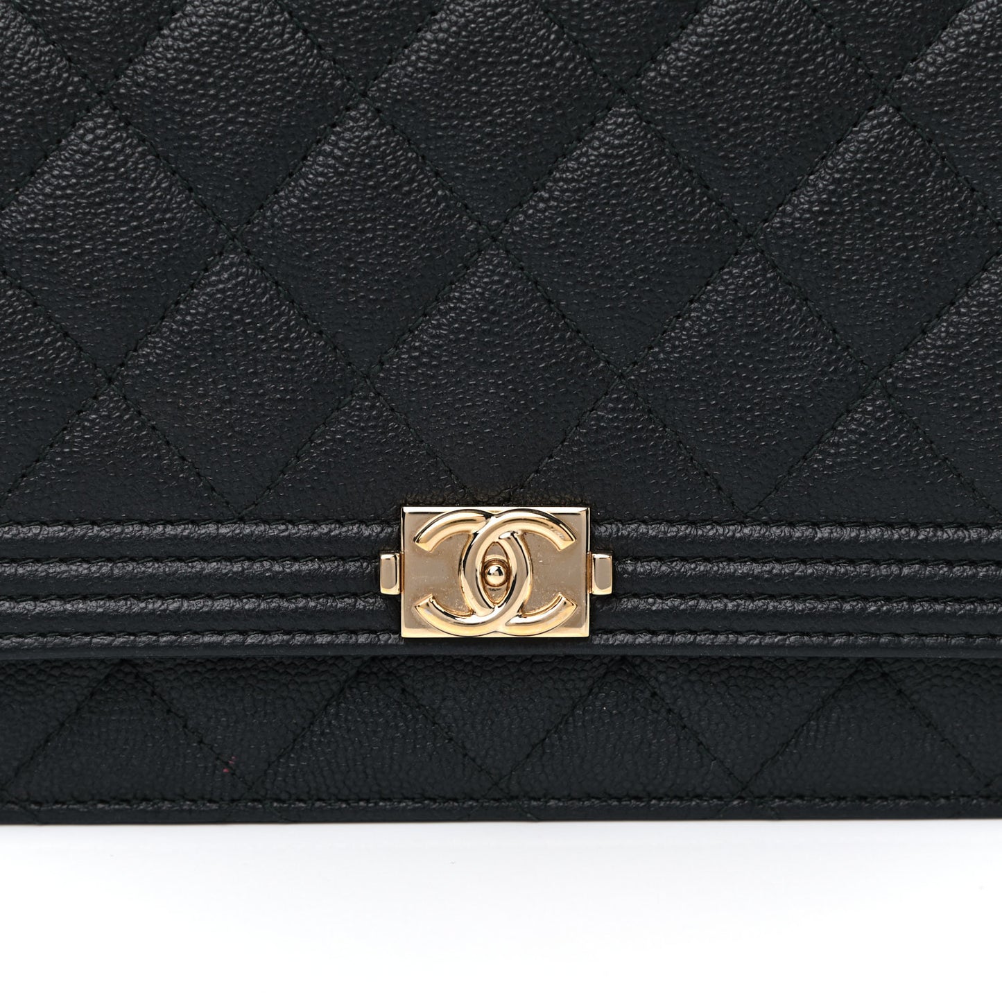 Caviar Quilted Boy Wallet On Chain WOC Black