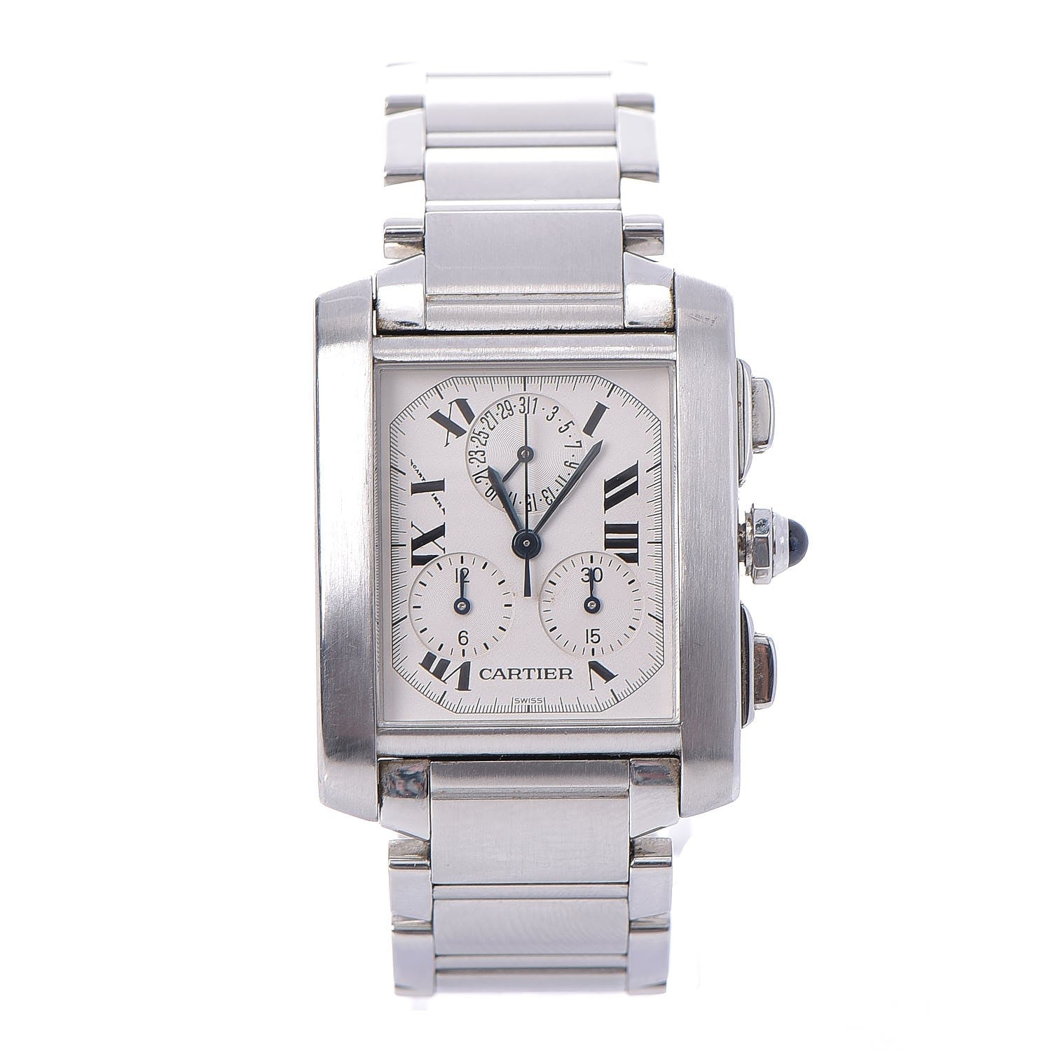 Cartier Stainless Steel 28mm Tank Francaise Chrono Reflex Quartz Watch 1 of 24
