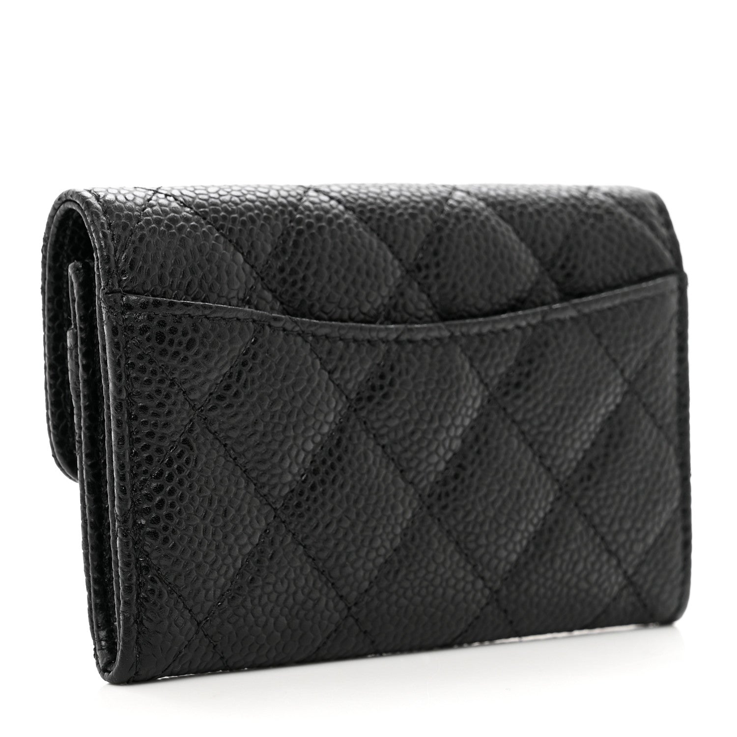 Chanel Caviar Quilted Flap Card Holder Wallet Black 3 of 9