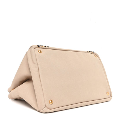 Prada Canapa Crystal Studded Tote Corda 4 of 9