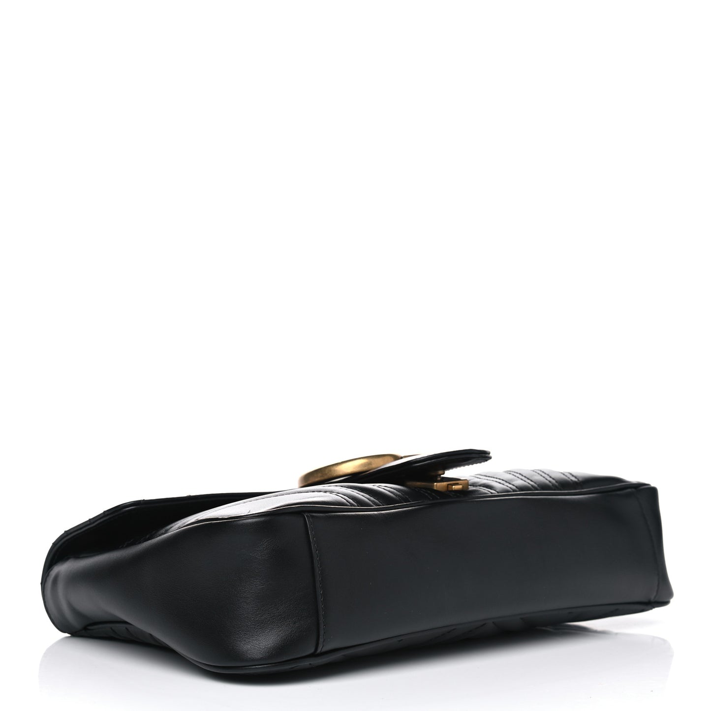 Calfskin Matelasse Medium GG Marmont Shoulder Bag Black