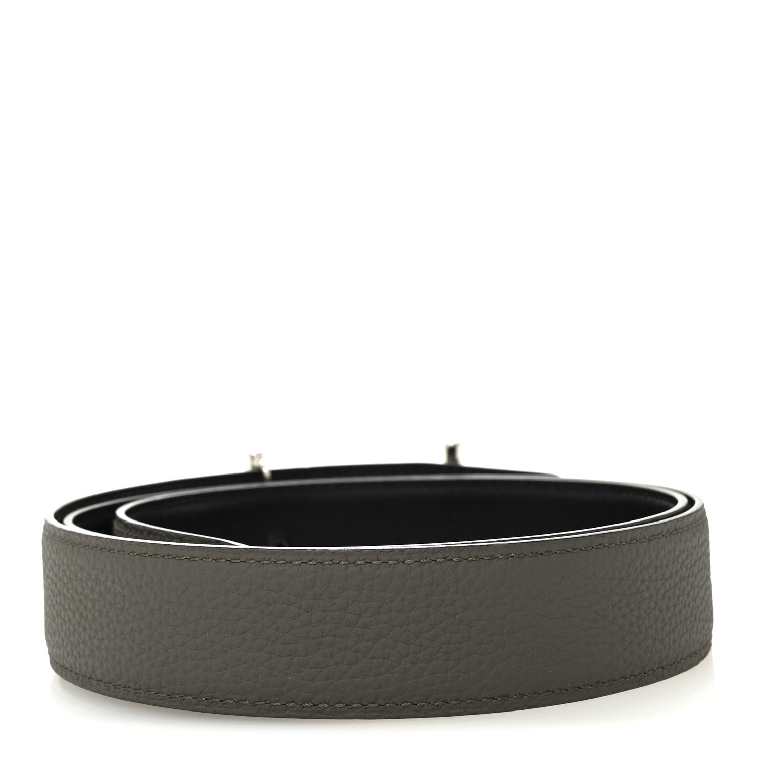 Hermes Box 135 Togo Reversible 32mm Rider Belt 95 Black Etain 2 of 6