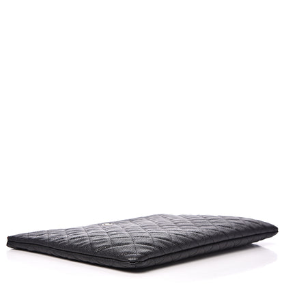Chanel Caviar Quilted Large Cosmetic Case Black 3 of 7
