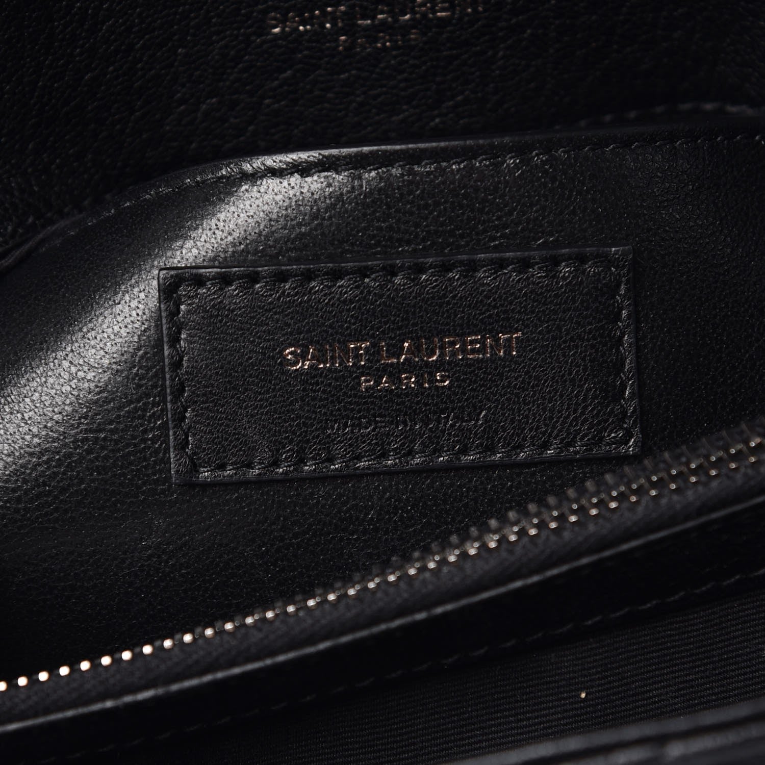 Saint Laurent Sheepskin Matelasse Chevron Monogram Medium College Bag Black 6 of 10
