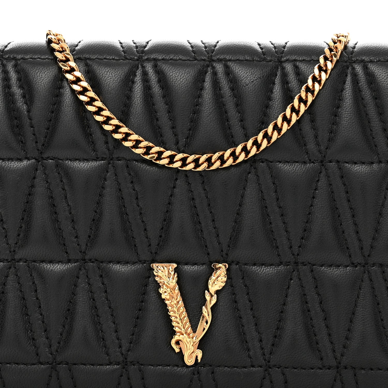 Versace Nappa Quilted Virtus Clutch Bag Black 5 of 12