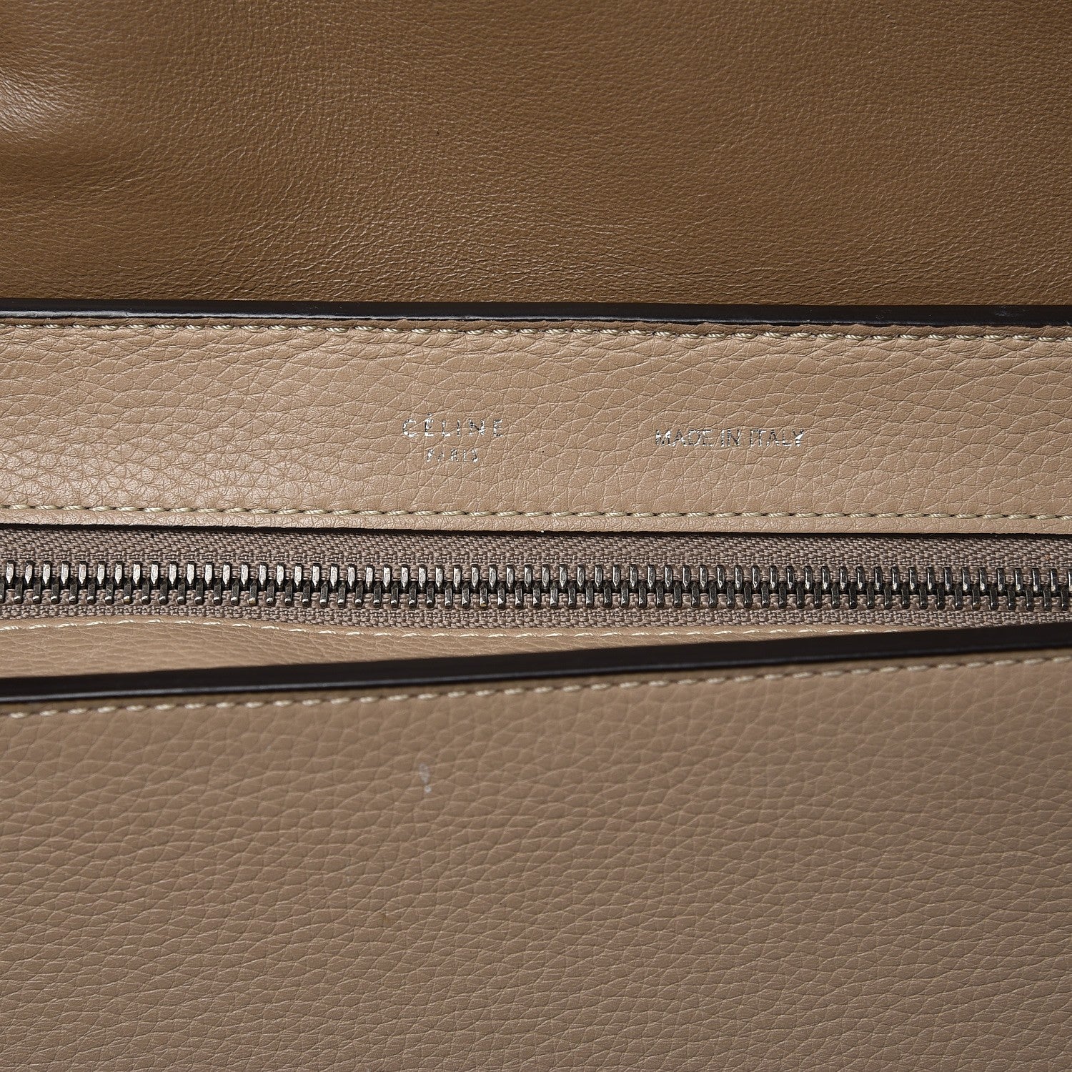 Celine Drummed Calfskin Suede Medium Trapeze Dune 6 of 9